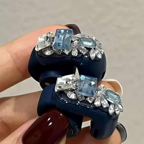 tkerinse Rhinestone for Clip on Earbuds Open Ear, Shining Zirconia Decorative Earphone Accessories, DIY Removable Rhinestone Decoration for Clip-On Earbuds