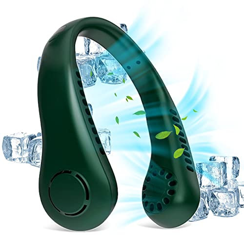 Ventilateur de cou portable sans feuilles avec batterie de 2600 mAh, climatiseur portatif USB à 3 vitesses pour refroidissement personnel