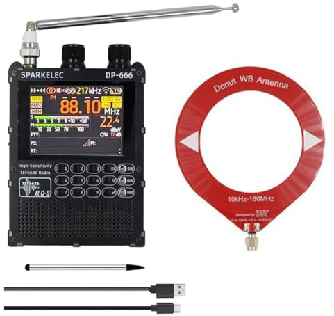 Koolenry DP-666 TEF6686 Radio High Sensitivity Full Band Radio FM AM LW MW SW Shortwave 2.8inch IPS TouchScreen Support Firmware Upgrade with Antenna