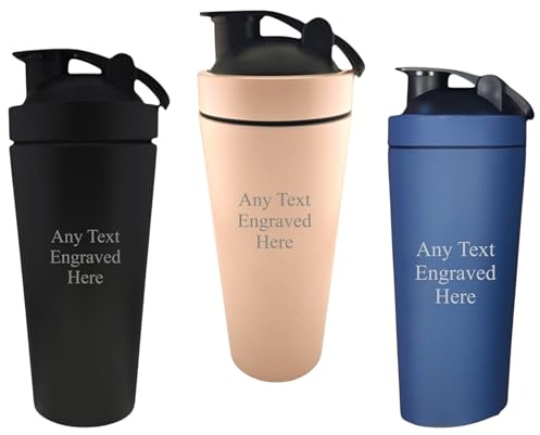 1stclassgifts [Custom] Personalised Engraved Any Message Protein Shaker Bottle 739ml 25oz Selection Of Colours (Pink)