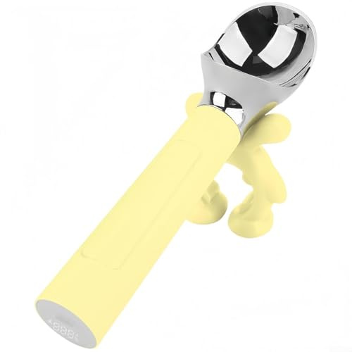 Rechargeable Electric Heated Ice Cream Scoop, With LED Display And Hand Sensing Activation, For Hard Ice Cream Scooping(Yellow)