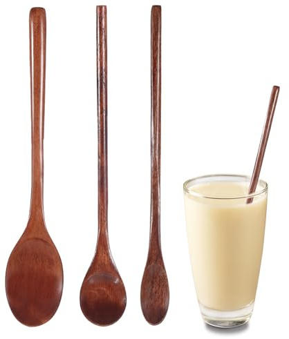 Wooden Honey Spoon for Tea, 3PCS Reusable Washable Wood Spoons for Eating Wooden Spoons for Cooking Sturdy Wood Cooking Utensils for Soup Desserts Cereal Serving Mixing