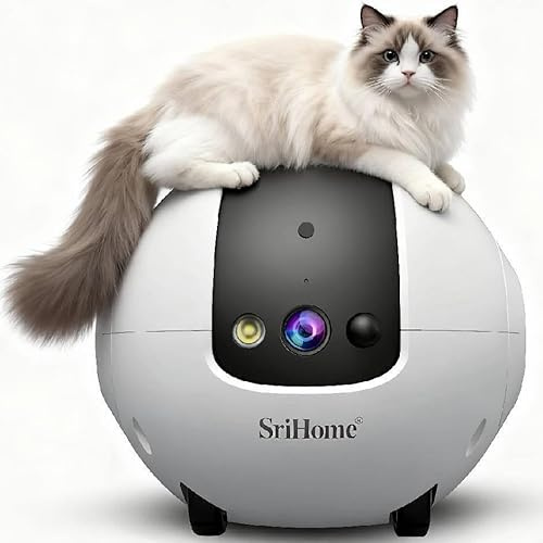 OBA Robot cámara AI 360 Grados para Animales domésticos: antivuelco 4 MP QHD, batería 10000 mAh DH013 Rec MicroSD