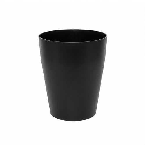 Sinoba Papierkorb 789 Mülleimer Papiereimer 26,5cm 12L | Schwarz | Abfalleimer aus stabilem Kunststoff für Kinderzimmer, Büro und Küche. 26,5 cm Höhe, 12 Liter, leicht zu reinigen