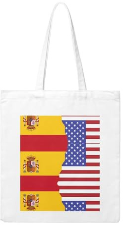 BOXILTD Bolsa de lona con la bandera de Brandenburgo, reutilizable y ecológica, adecuada para muchas ocasiones, Bandera de España Americana, Talla única
