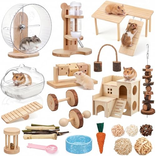 Sonwyoung 40 Pcs Hamster Cage Accessories Exercise Wheel,Interactive Style