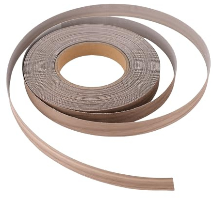ZASCHMOY Wood Veneer Edging Tape Black Walnut Preglued Iron On Edging Roll Wood Veneer Edges Banding Strip Flexible Plywood Tape with Hot Melt Self Adhesive for Cabinet Furniture