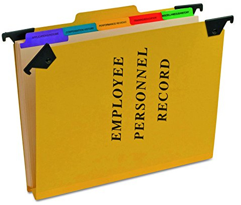 Pendaflex SER2YEL Personnel Folders, 1/3 Cut Hanging Top Tab, Letter, Yellow