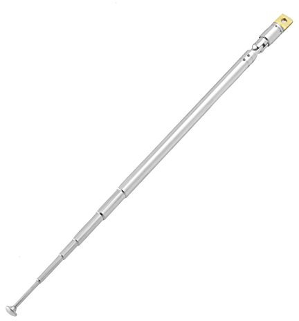 sourcing map FM Radio Telescopic Antenna Replacement, 49cm 19.3 Length 6 Sections Universal Telescoping Antenna Aerial Stainless Steel for Portable AM Radios, Home Stereo Receivers