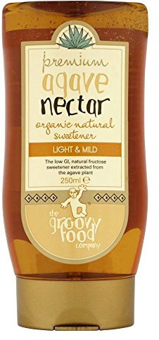 Die Groovy Food Company Organic Agave Nectar natürlicher Süßstoff Mild (250 ml) - Packung mit 2