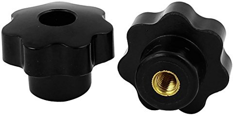 sourcingmap à visser type moleté écrous de serrage bouton poignée M8 fileté 2 pcs Noir