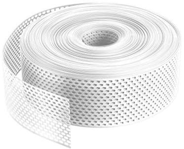 Fassadenprofile Traufgitter 60m x 50mm, 2 Rollen Weiß Traufgitter aus PVC, Ovallochung, Lüftungsband für optimale Fassaden- und Dachbelüftung