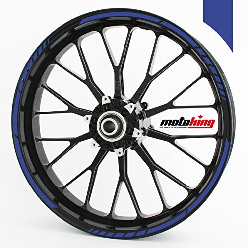 Motoking Felgenrandaufkleber im GP-Design in MATT/für 10 bis 14 / BLAU MATT