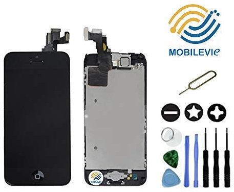 Mobilevie Pantalla LCD Retina + Pantalla Táctil Todo Reunidos Completa Marco para iPhone - Negro, iPhone 5C