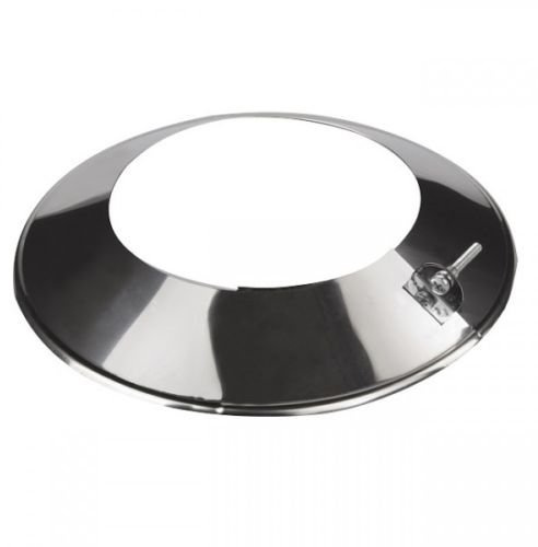 Stainless Steel Stove Pipe Collar Chimney Flue Liner Rosette Flange Duct Pipe Round Cover Roof Rain Protection KJ32 (110mm)