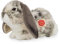Teddy Hermann 93797 Hase Widder-Kaninchen liegend grau-Weiss gescheckt 30 cm, Kuscheltier, Plüschtier mit recycelter Füllung