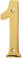 eSplanade 4 Brass House Hotel Door Number Plaque Sticky Numeric Numerical Digit 0-9 (1 (One))