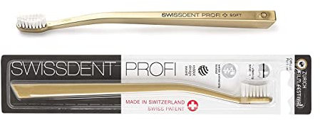 SWISSDENT PROFI WHITENING Zahnbürste, mit weichen Borsten in patentierter Löffelform, zum Reinigen schwieriger Stellen