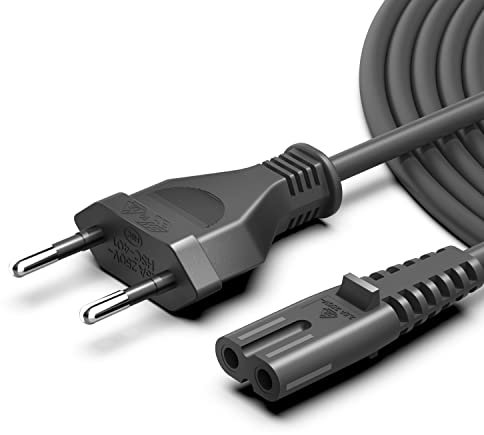 HKY Euro Netzkabel 2m C7 Kabel Stromkabel auf Euro 8 Doppelbuchse Kleingerätekabel für PS3 PS4 PS5 TV Fernseher PC Monitore Drucker HP Samsung LG TCL Philips Sony Panasonic TV Blu-Ray Radio