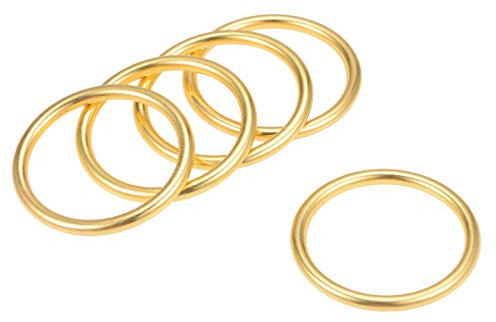 sourcing map 5Stk. O Ring Schnalle O-Ringe für Hardware Schlüsselbund Gürtel Hundeleine 1,2(30mm) gold