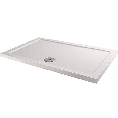 Podium® 1400 x 700 x 45mm White Bathroom Non Slip Tray for Enclosures Cubicles & Wet Room with Waste, Rectangular