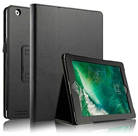 Leather Flip Stand Folio Case Plain Cover for Apple iPad Air 1,2,5th,6th Gen 9.7 (For Apple iPad (6th Generation), Black)