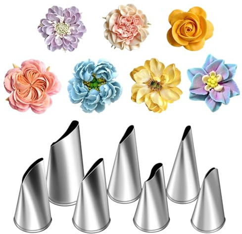 Hendiy 7Pieces/set Cake Decorating Tips Set Cream Icing Piping Fondant Rose Nozzle Pastry Tools Fondant Decorating Tools