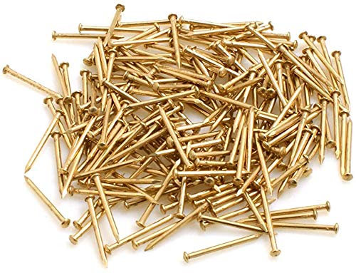 Design61 Rundkopfstifte Nägel Nagel 1,8 x 35 mm Eisen vermessingt 100g ca. 140 Stück