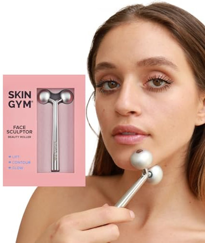 SKIN GYM Face Sculptor Beauty Roller - Edelstahl Gesichtsroller Massagegerät Werkzeug für Falten und Heben, Anti-Aging Gesichtsroller zum Lösen von Muskelverspannungen, Konturierung des Gesichts und