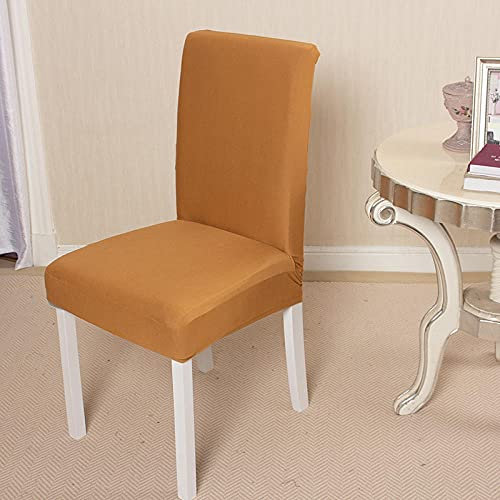 HNDXLHH Stuhlhussen 2er Set Senfgelb Hussen Für Stühle Universal Stretch Stuhlbezug Moderne Stuhlhusse Protector Stuhlüberzug Für Hotel Zeremonie Bankett Hochzeit Party
