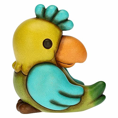 THUN - Pappagallo Stravagante, Formato Medio - Living, Arredare la Casa - Idea Regalo - Linea Yucatan - Ceramica - 9,5x8,2x11 cm h