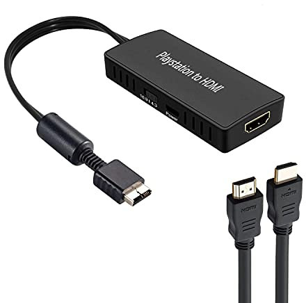 Y.D.F PS2 to HDMI Converter Adapter, PS2 HDMI Video Converter PS2 HDMI Converter with 3ft HDMI Cable for Sony Playstation 2/ Playstation 1/ Playstation 3 (PS2 & PS1& PS3)