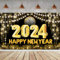 Silvester Deko 2025 Neujahrs Hintergrund Banner, XXL Neujahr Deko, Große Happy New Year Banner, 2025 Silvester Thema Party für Neujahr Indoor und Outdoor Dekoration(180 * 110cm)