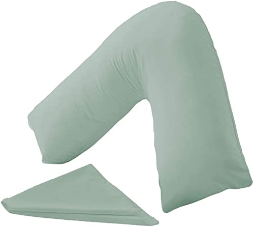 Night Zone V Shaped Polycotton Pillow Case Cover Nursing Pregnancy Maternity Orthopaedic Support PillowCase (Duck Egg)