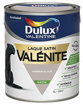 Dulux Valentine Peinture Laque Valénite Glycéro Multisupport Intérieur-Extérieur – Grande Résistance pour Boiseries et Ferronneries - Aspect Satin Marron Glacé 2L