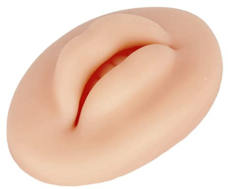 Labbra Finte, Pratica Sensazione di Tocco della Pelle Reale Facile da Indossare Labbra in Silicone Elastico Morbido con Forma di Dente per Pratica per Principianti di Ricamo (Colore della pelle scura)