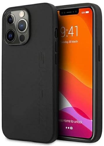 AMG AMHCP14XDOLBK Hülle für iPhone 14 Pro Max 6,7 schwarz/Black hardcase Leather Hot Stamped