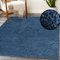 payé Teppich Wohnzimmer Hochflor Shaggy - 120x170cm - Blau Einfarbig Uni Flauschig Modern Boho Deko Teppiche Weich Schlafzimmer