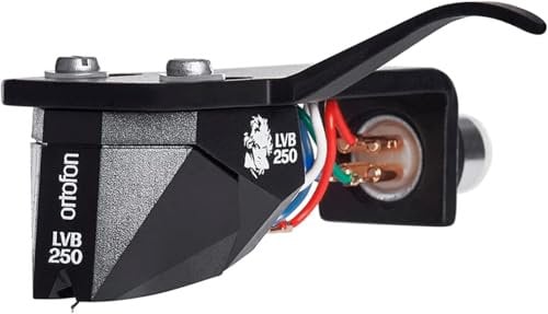 Ortofon 2M Black 250 LVB Premounted - 2M Black 250 LVB Tonabnehmer montiert am SH-4 Black Headshell | einfache Montage an S-förmigen Tonarmen | Schwarz/Schwarz