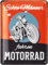 LANOLU Retro Blechschild Echte Männer fahren Motorrad - Geschenkidee für Männer und Biker - lustige Blechschilder Sprüche, Schild für Werkstatt und Garage - Deko vintage Metallschild 15x20cm