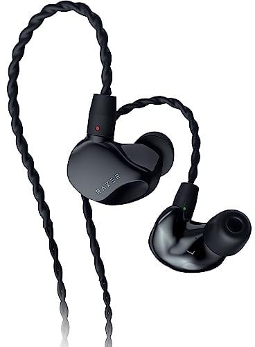 Razer Moray - In-ear monitor ergonomico per streammare tutto il giorno (Design acustico ibrido a doppio driver, Forma ergonomica a basso profilo, Isolamento passivo dal rumore avanzato) Negro