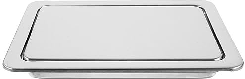 Alipis Tapa Cuadrada Empotrada Para Encimera Cubo De Basura Con Solapa Integrada Banco De Cocina Tapa De Basura De Acero Inoxidable Para El Hogar Cocina 27 2X18. 7Cm
