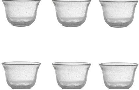Livellara Coppette in Vetro Soffiato - Set da 6 per Gelato, Macedonia, Frutta, Dessert - Colorate, Moderne, Eleganti - Conservano la Temperatura, Facili da Pulire - Colore: Transparente