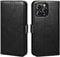 LETREEN Handyhülle für iPhone 15 Pro Hülle, Schutzhülle für iPhone 15 Pro 6,1 Zoll, Premium Echtleder Wallet Flip Case 【RFID Schutz】 Standfunktion Kartenfach Klapphülle - Schwarz