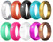Flongo Silikon Ringe Hochzeitsring Ehering: 10 Pcs Verlobungsringe Set Silikonringe für Damen Herren Gummi Ruber Rings with Silicone Hochzeit Fingerringe Sport Ring 8mm für Männer Frauen Weihnachten