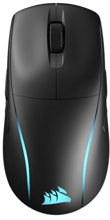 CORSAIR M75 Souris de jeu sans fil RGB ultra légère Ambidextre FPS - 2,4 GHz sans fil, Bluetooth, USB - Grande autonomie - 26 000 DPI - Boutons latéraux interchangeables - Compatible iCUE - PC - Noir