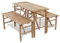 QJBSAVVA Biertisch, Outdoor Tisch polsterbank eckbank küche schminktisch Stuhl Geeignet für Strand Parks Café Speisesaal mit 2 Bänken 100 cm Bambus