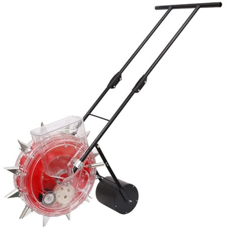 JIANGSS Seminatrice Portatile,Seminatrice per Mais a rulli,Spandiconcime,Spandiconcime per fioriere da Giardino,Spandiconcime per Prato e Giardino,Seminatrice precisa,6holes