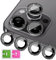 KONVOK Kameraschutz kompatibel für iphone 12 Pro Max Kameraschutz, Bling Glitzer Individuelle 9H Gehärtetes Glas Metallring Abdeckung, HD Klar Lense, 4 Stück (Schwarz)