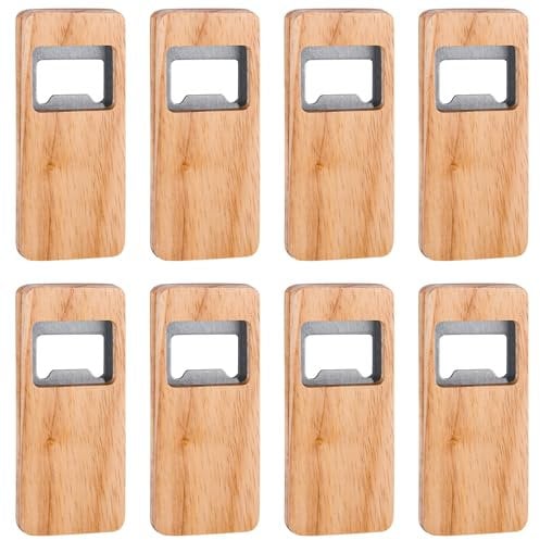 Framendino, 8 Pack Wood Bottle Openers Blanks Wooden Handle Engraving for Home Wedding Party Gift DIY Crafts